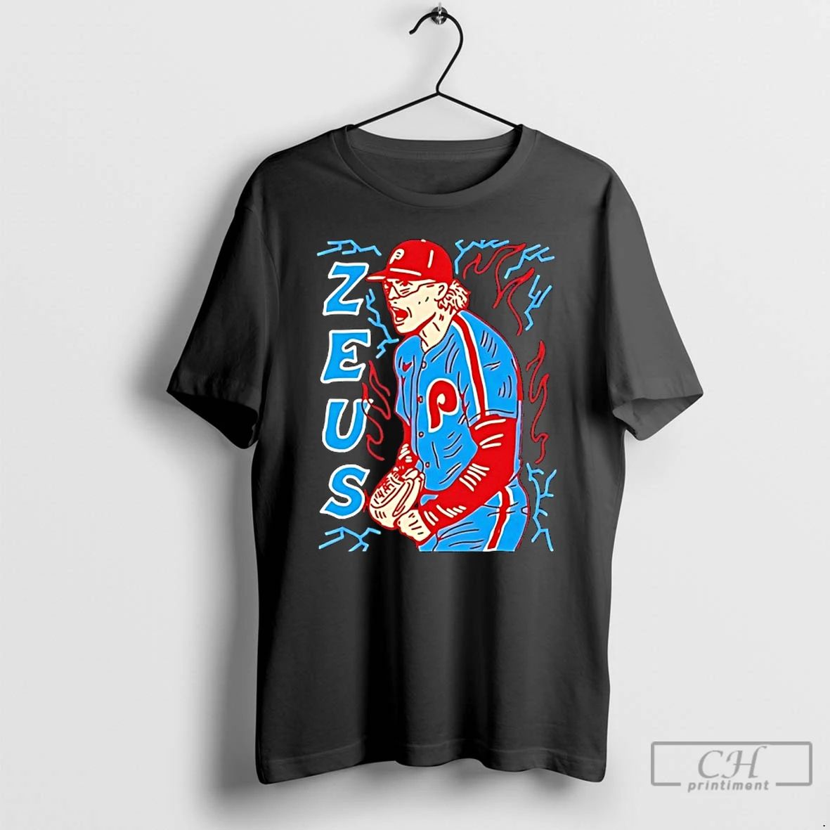Classic Zeus Philadelphia Phillies Baseball Pitcher - Adult & Kids T-Shirts, Sweatshirts & Hoodies apparel design preview 1