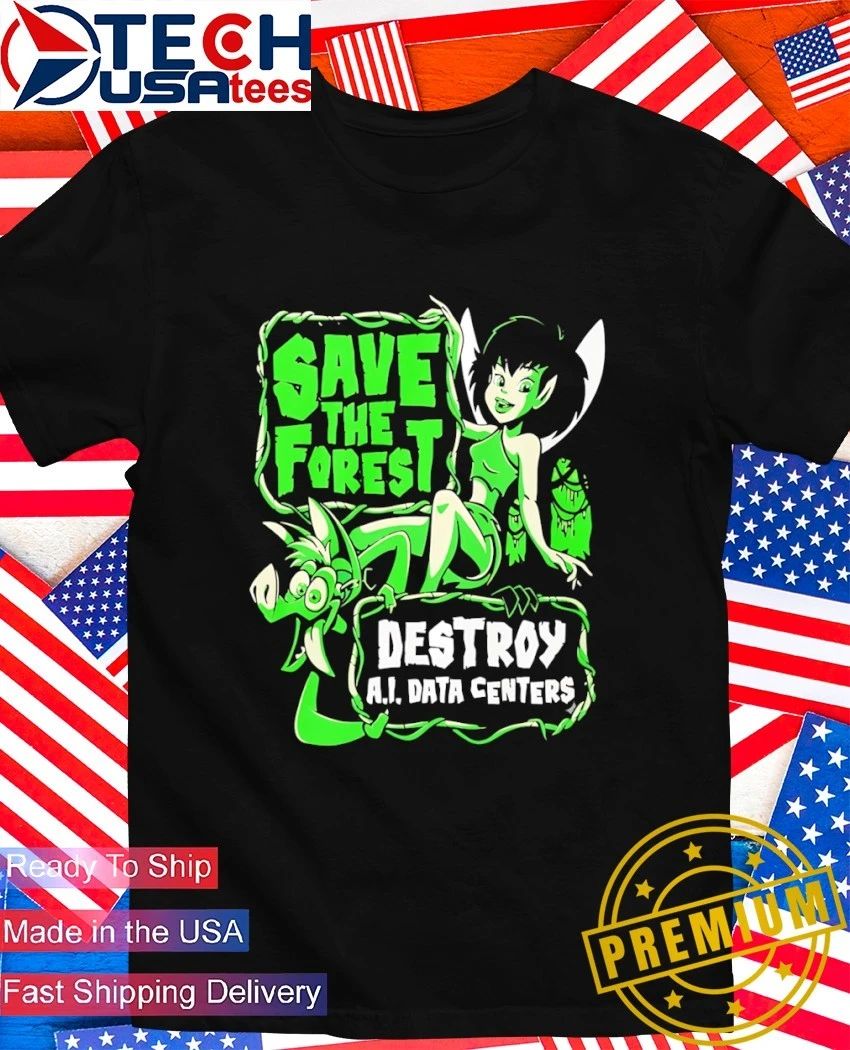 Save the forest destroy AI data centers - Adult & Kids T-Shirts, Sweatshirts & Hoodies apparel design preview 1