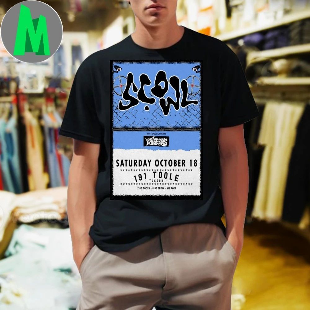 Scowl 191 Toole Tucson October 18 2025 Poster - Adult & Kids T-Shirts, Sweatshirts & Hoodies apparel design preview 1
