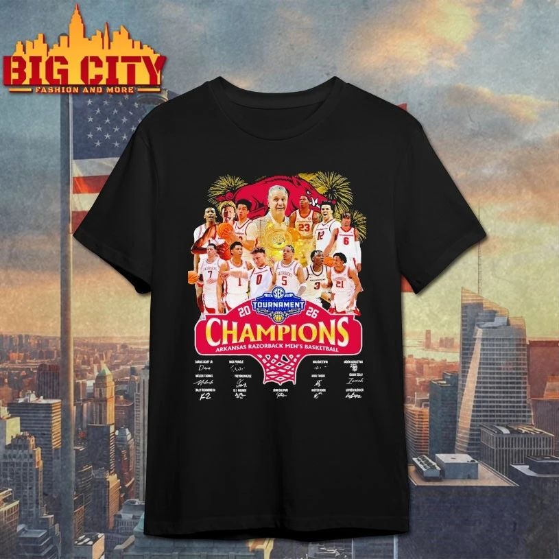2026 Champions Arkansas Razorback Men's Basketball - Adult & Kids T-Shirts, Sweatshirts & Hoodies apparel design preview 1