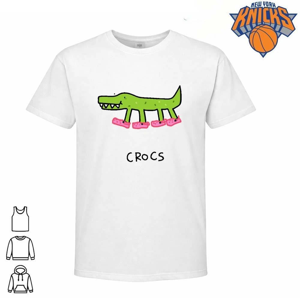 Crocs Crocodile Wearing Pink Shoes Funny Parody - Adult & Kids T-Shirts, Sweatshirts & Hoodies apparel design preview 1