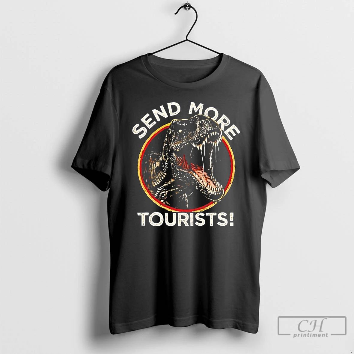 Classic T Rex Send More Tourists - Adult & Kids T-Shirts, Sweatshirts & Hoodies apparel design preview 1