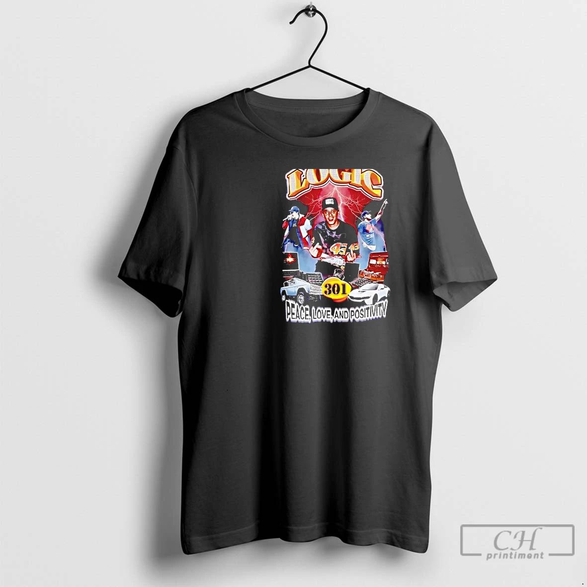 Classic Logic Peace Love And Positivity Collage - Adult & Kids T-Shirts, Sweatshirts & Hoodies apparel design preview 1