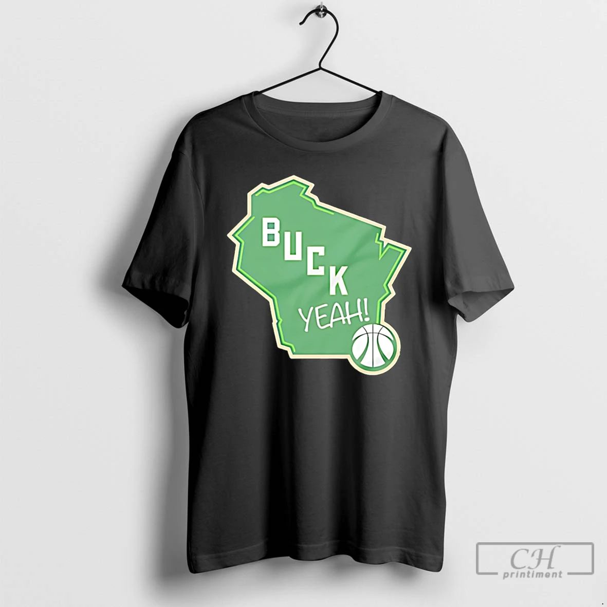 Classic Milwaukee Bucks Alternate Logo Green Map - Adult & Kids T-Shirts, Sweatshirts & Hoodies apparel design preview 1