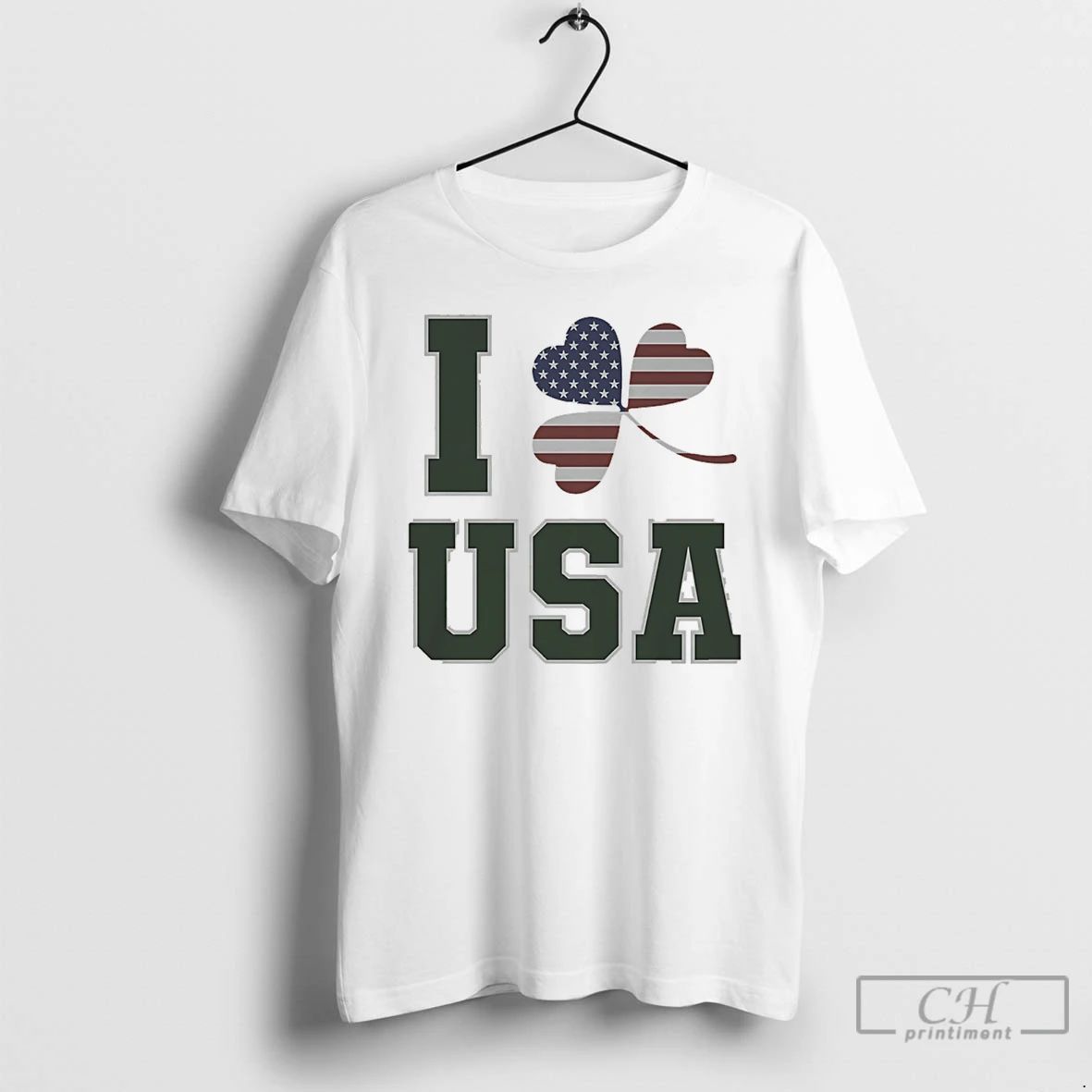 Classic I Love Usa St Patricks Day Heart - Adult & Kids T-Shirts, Sweatshirts & Hoodies apparel design preview 1