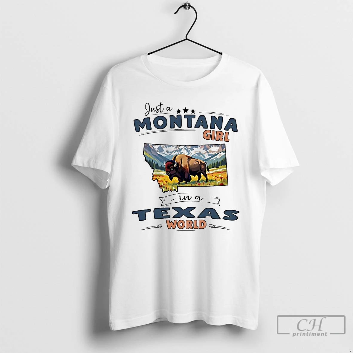 Classic Just A Montana Girl In Texas World - Adult & Kids T-Shirts, Sweatshirts & Hoodies apparel design preview 1
