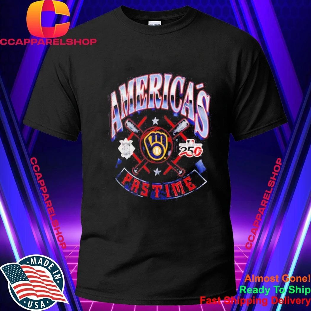 Milwaukee Brewers Americas Pastime Celebrating 250th - Adult & Kids T-Shirts, Sweatshirts & Hoodies apparel design preview 1