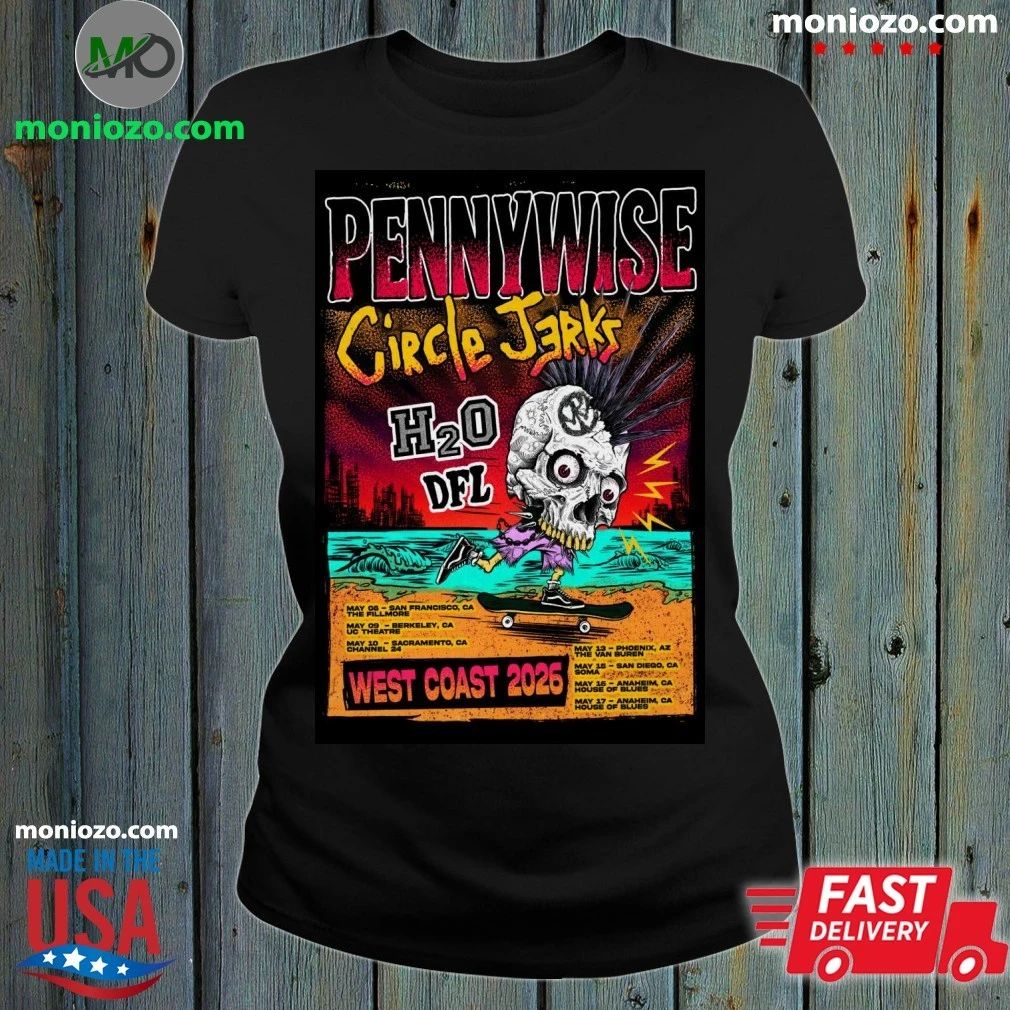 Original Circle Jerks With Pennywise West Coast 2026 - Adult & Kids T-Shirts, Sweatshirts & Hoodies apparel design preview 1