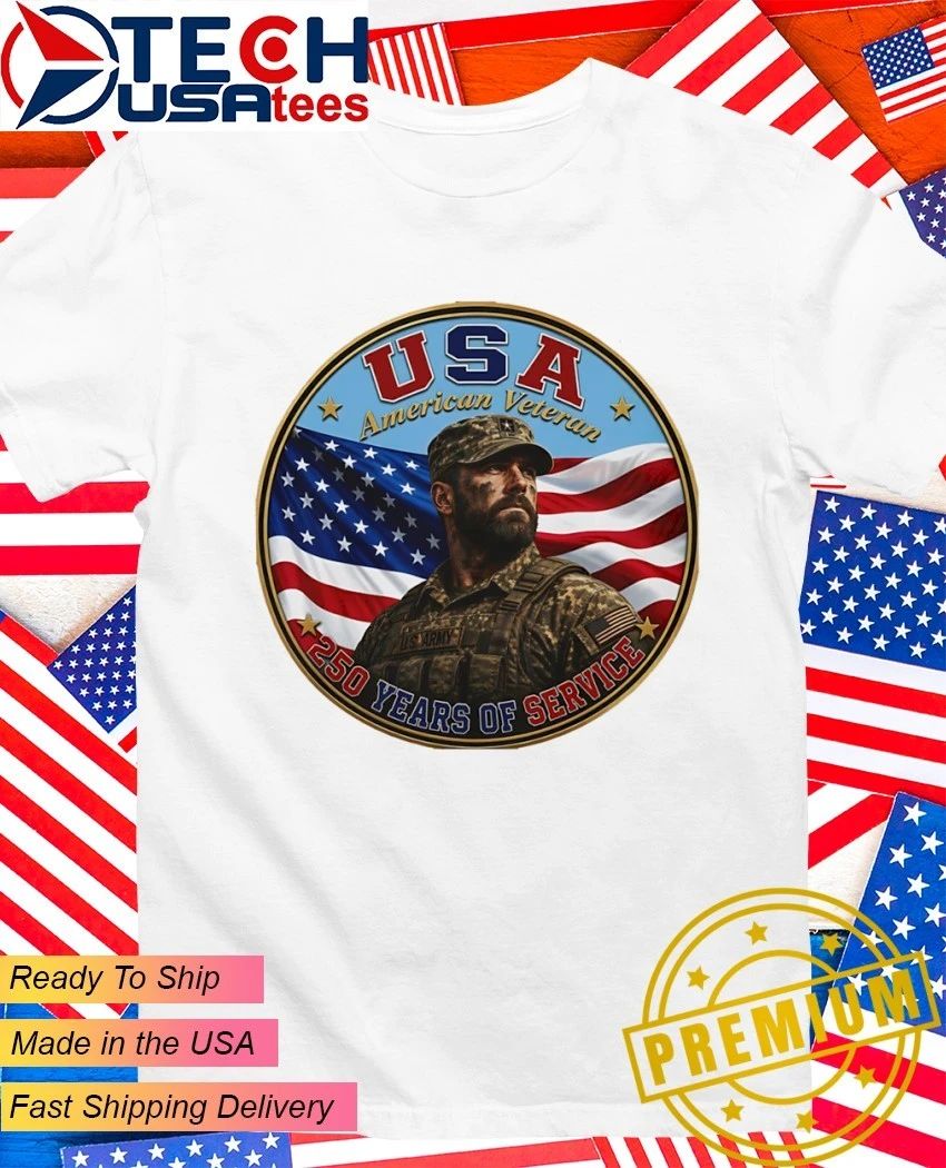 USA American Veteran 250 Years of Service - Adult & Kids T-Shirts, Sweatshirts & Hoodies apparel design preview 1