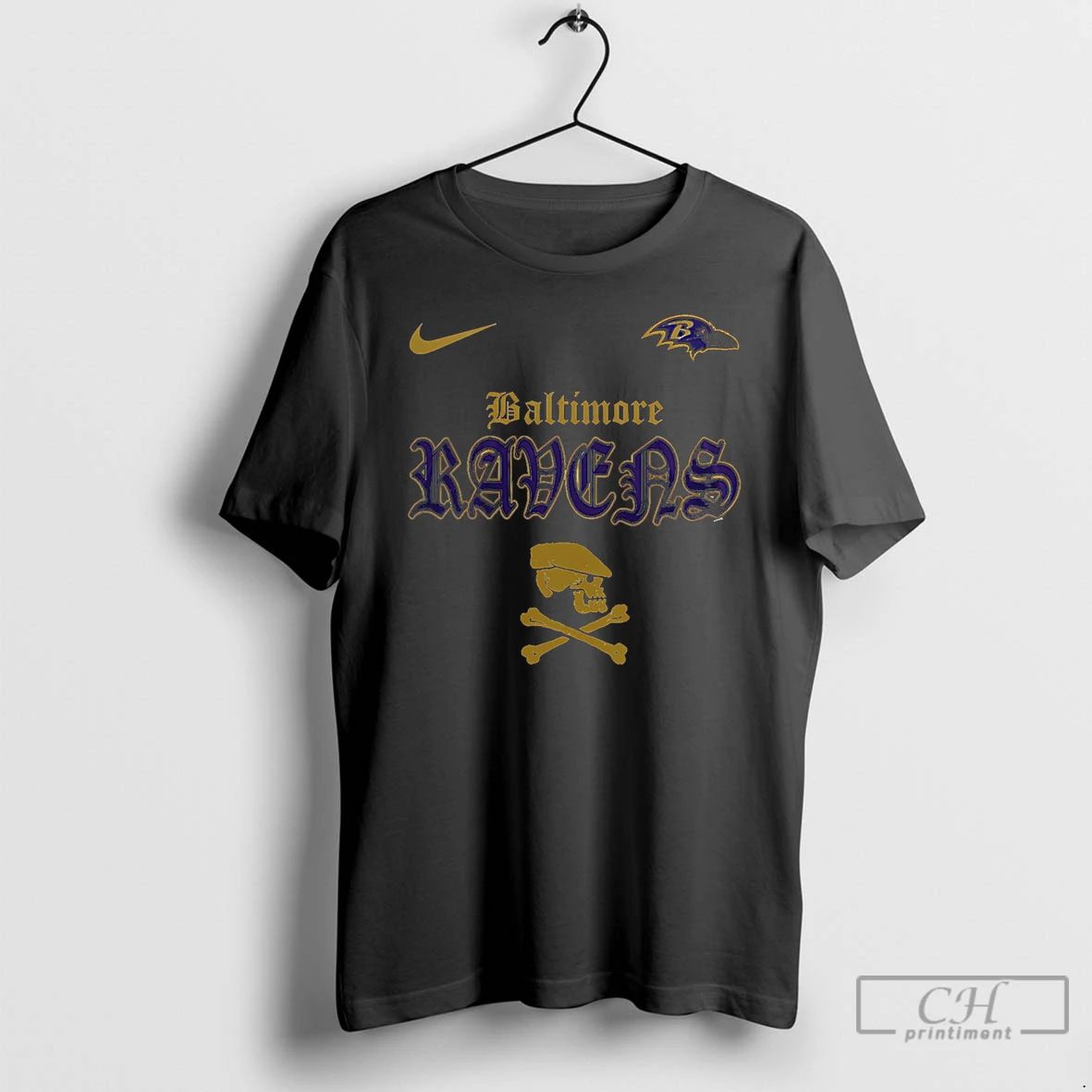 Classic Baltimore Ravens X Dropkick Murphys Go Skull - Adult & Kids T-Shirts, Sweatshirts & Hoodies apparel design preview 1