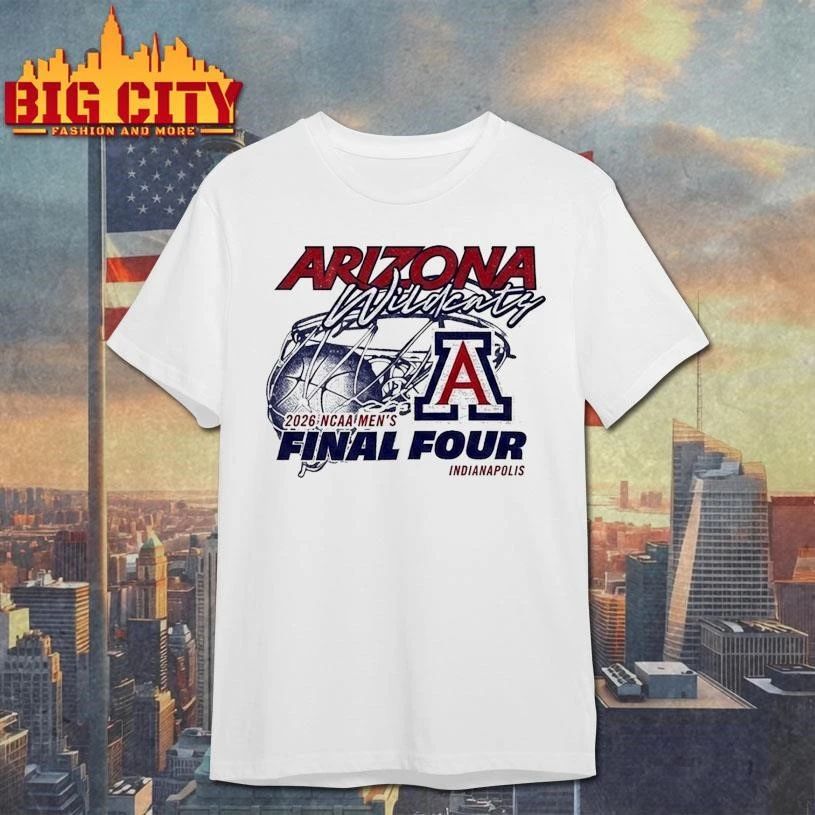 Arizona Wildcats 2026 NCAA Final Four White College - Adult & Kids T-Shirts, Sweatshirts & Hoodies apparel design preview 1