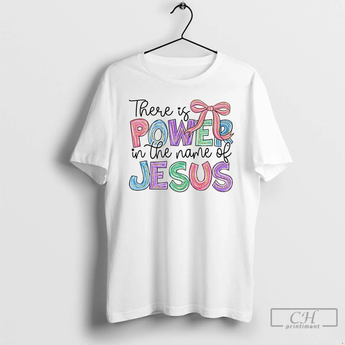 Classic Jesus Christian Coquette There Is Power In - Adult & Kids T-Shirts, Sweatshirts & Hoodies apparel design preview 1