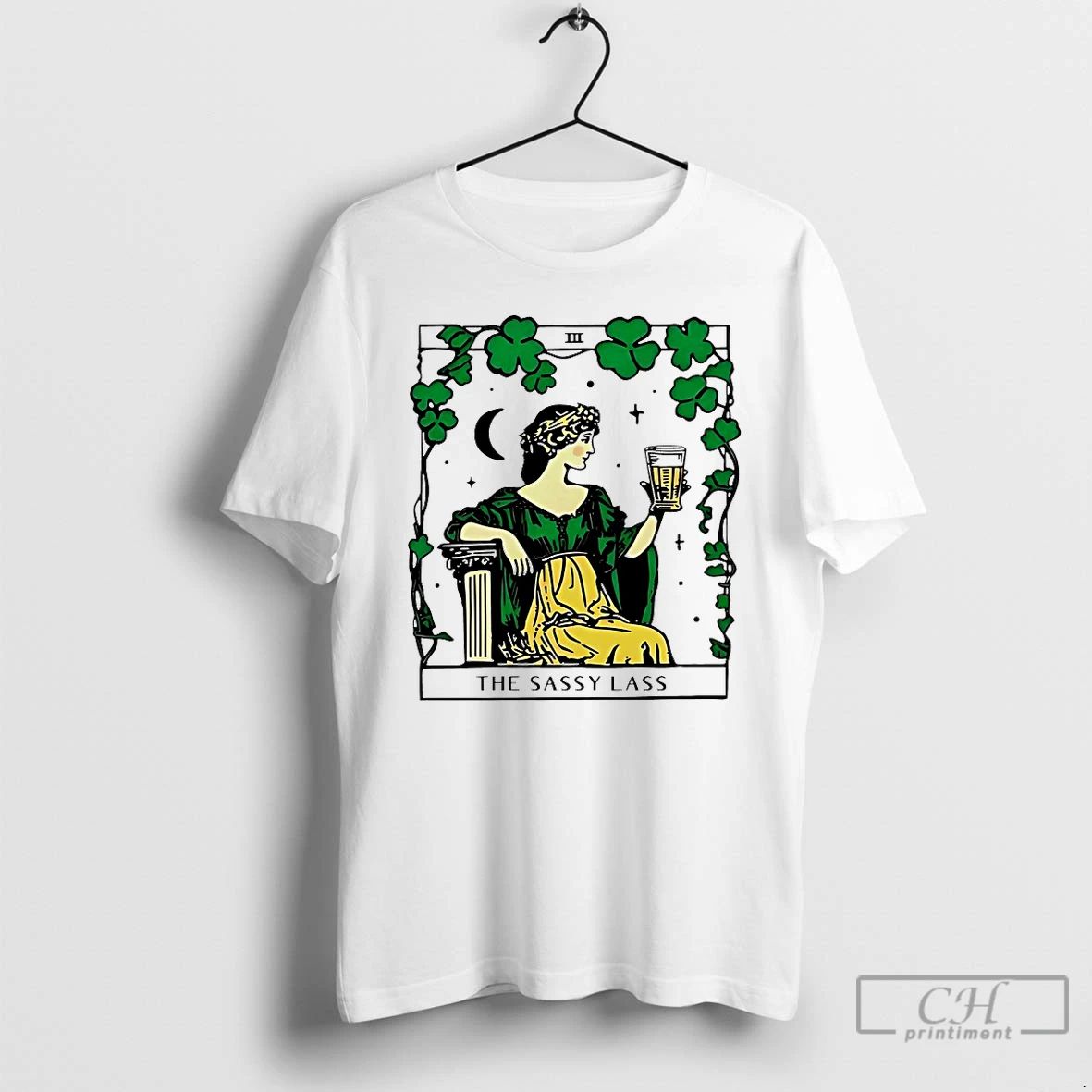 Classic The Sassy Lass St Patricks Day Tarot Card - Adult & Kids T-Shirts, Sweatshirts & Hoodies apparel design preview 1