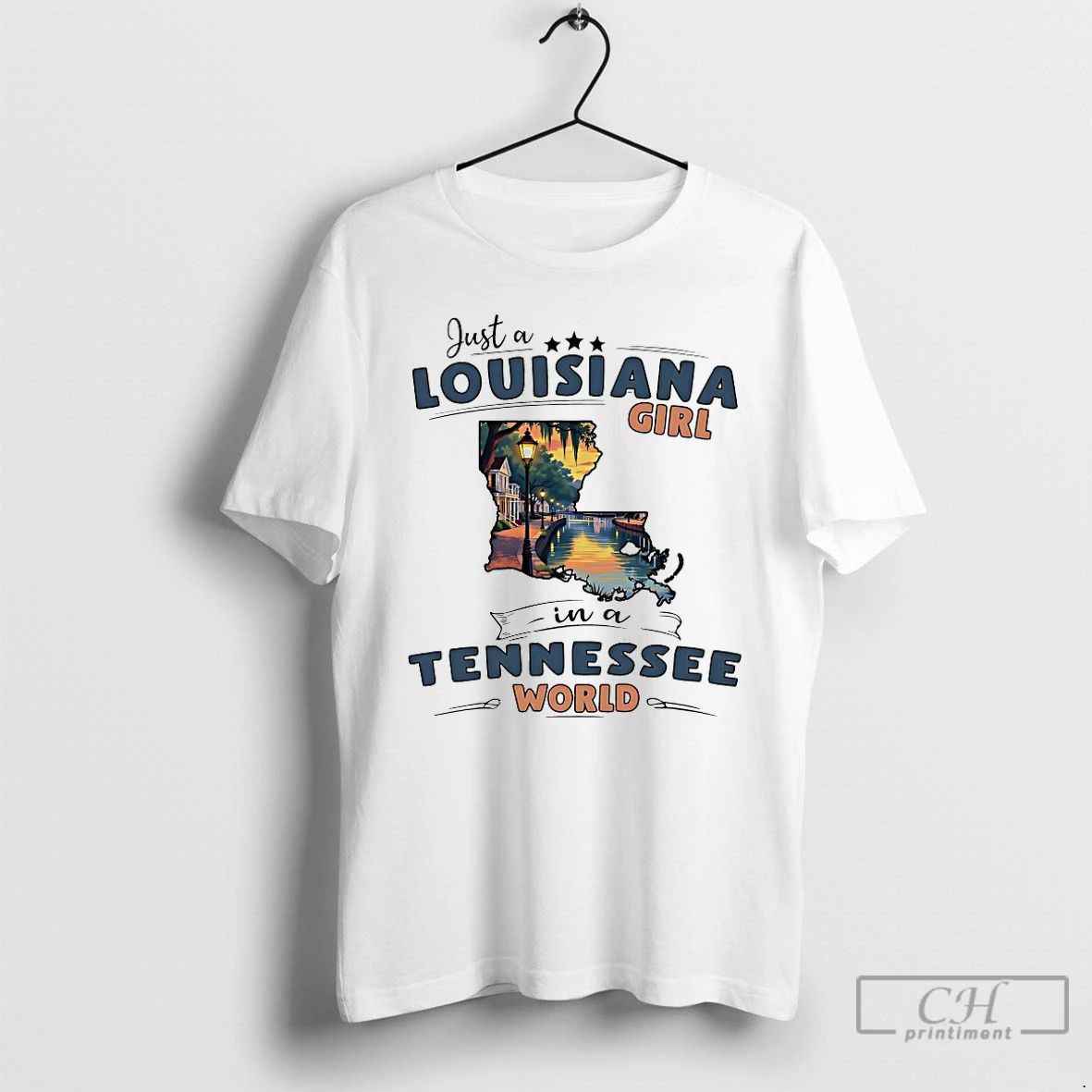 Classic Just A Louisiana Girl In Tennessee World - Adult & Kids T-Shirts, Sweatshirts & Hoodies apparel design preview 1