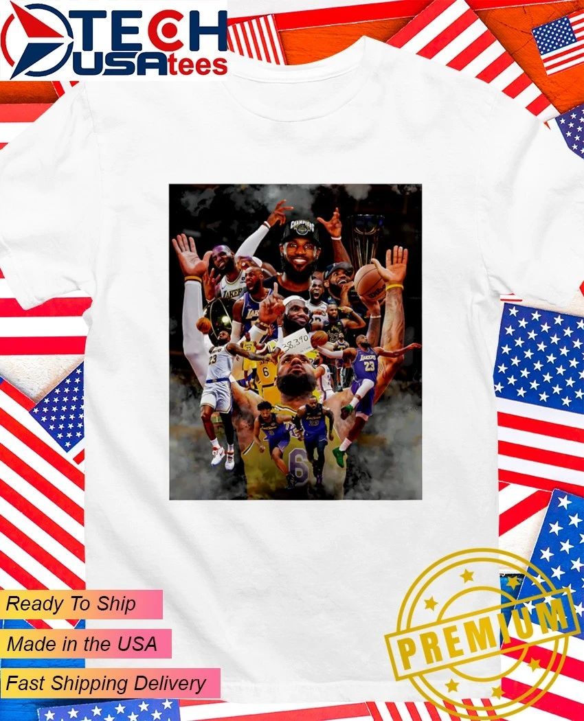 James Lebron Los Angeles Career Milestones - Adult & Kids T-Shirts, Sweatshirts & Hoodies apparel design preview 1