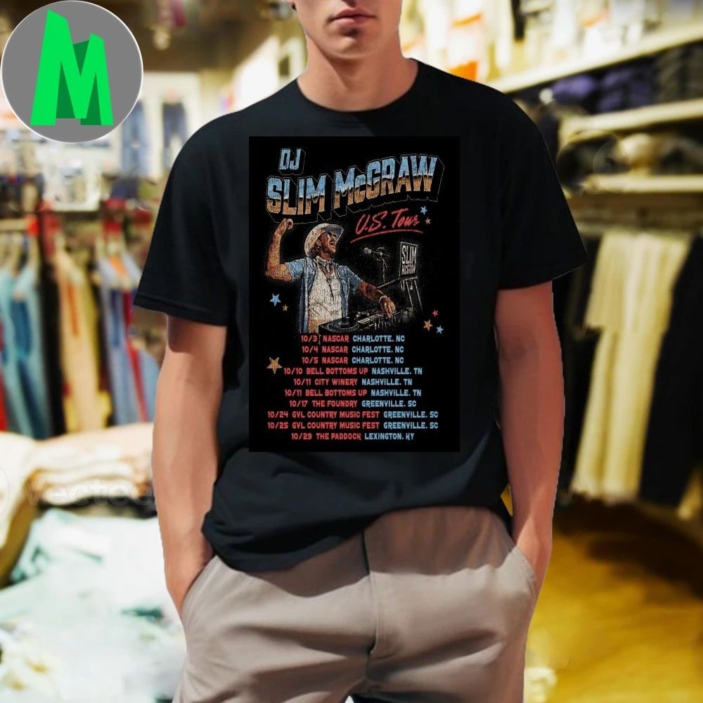 Tour DJ Slim McGraw 2025 Poster - Adult & Kids T-Shirts, Sweatshirts & Hoodies apparel design preview 1
