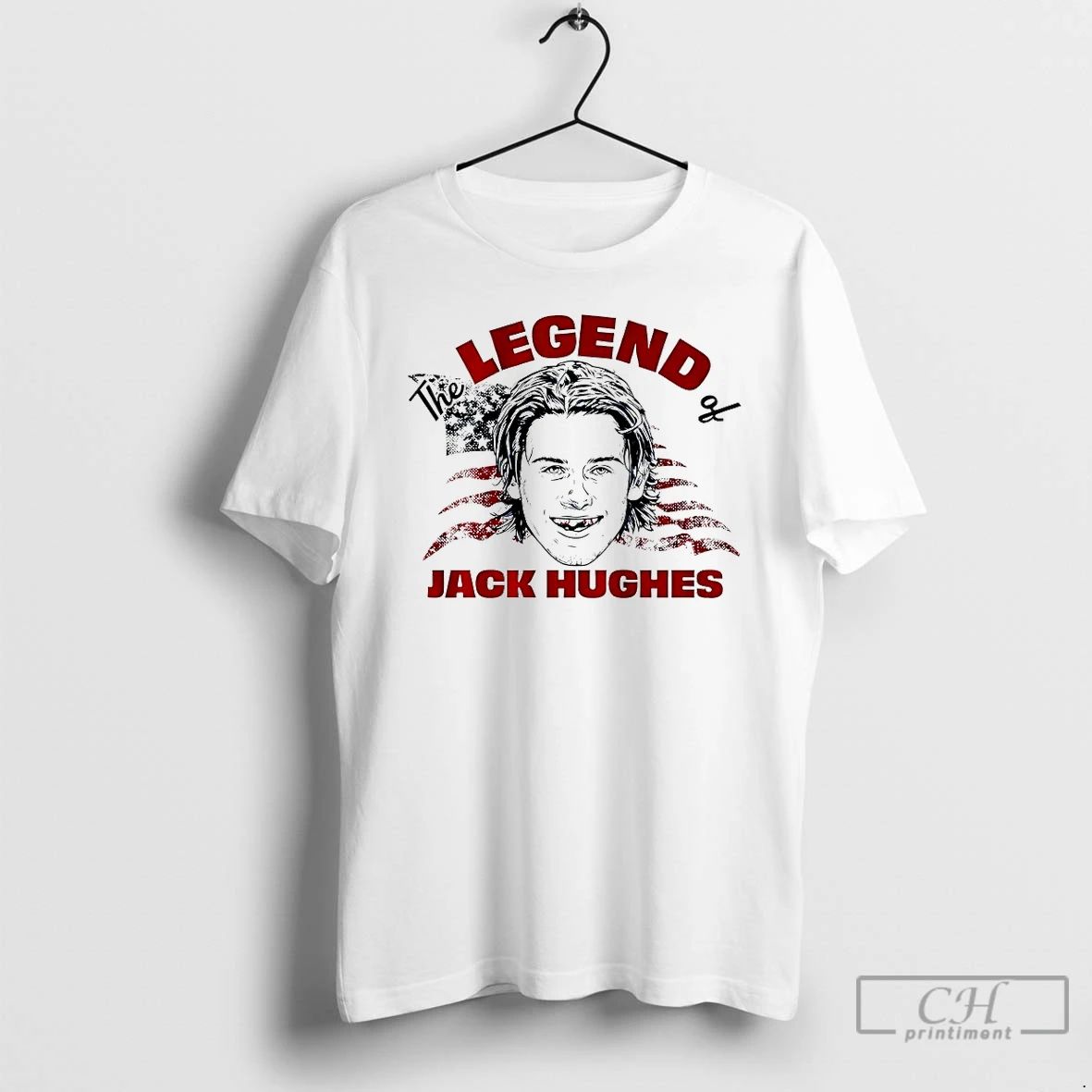 Classic The Legend Of Jack Hughes - Adult & Kids T-Shirts, Sweatshirts & Hoodies apparel design preview 1