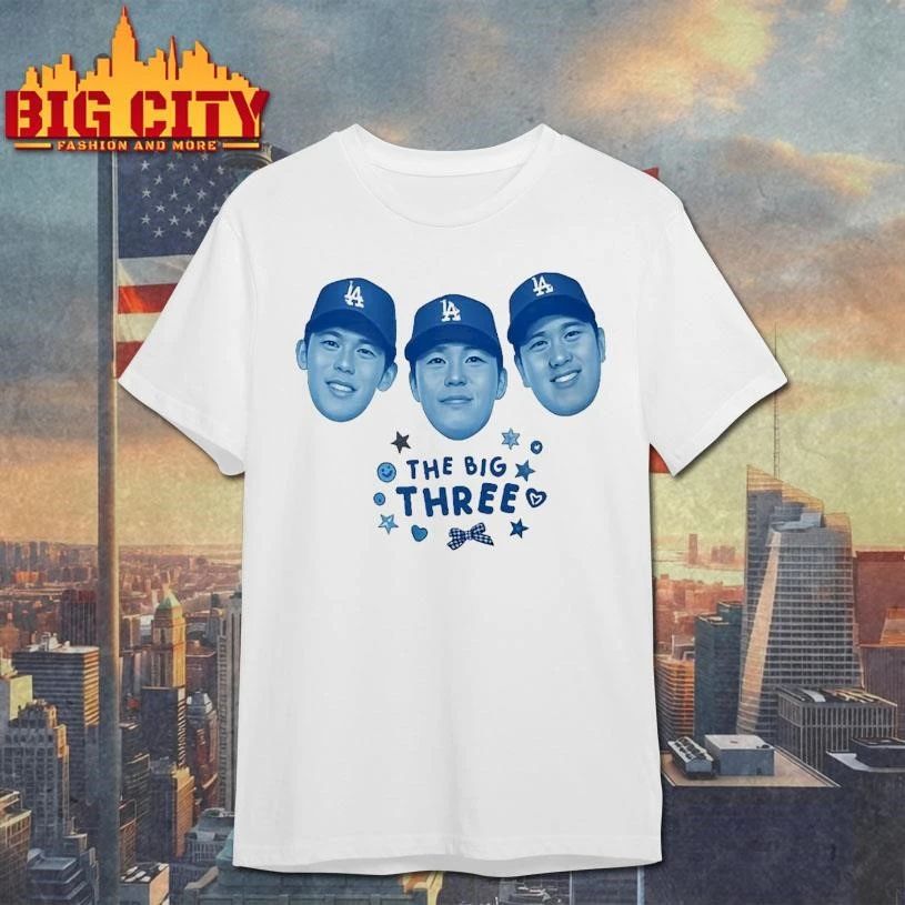 Los Angeles Dodgers The Big Three - Adult & Kids T-Shirts, Sweatshirts & Hoodies apparel design preview 1