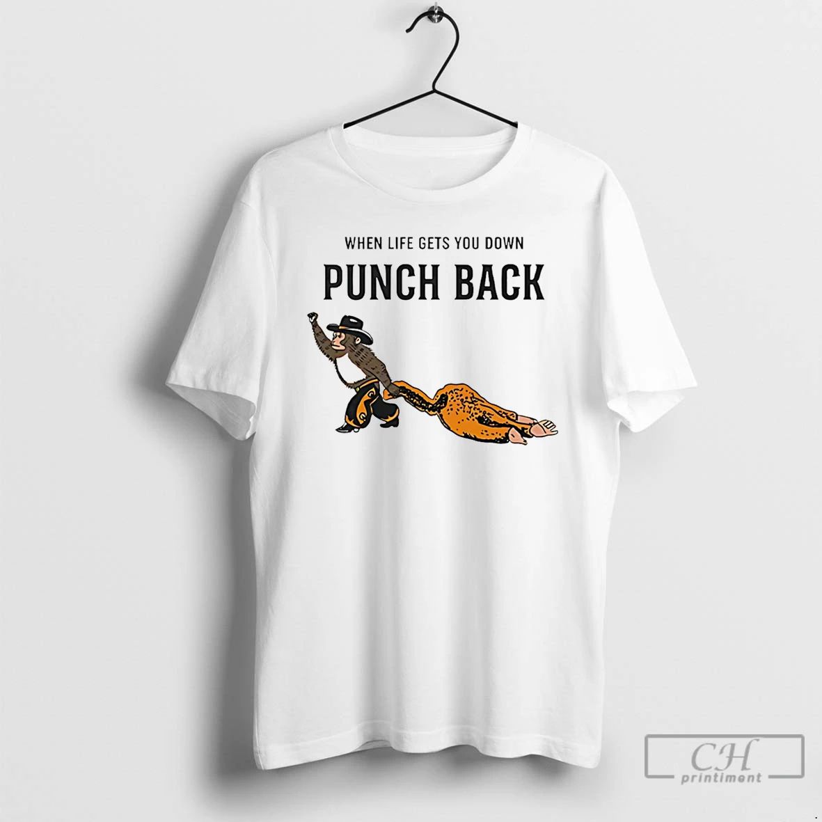 Classic Monkey Punch When Life Gets You Down Back - Adult & Kids T-Shirts, Sweatshirts & Hoodies apparel design preview 1