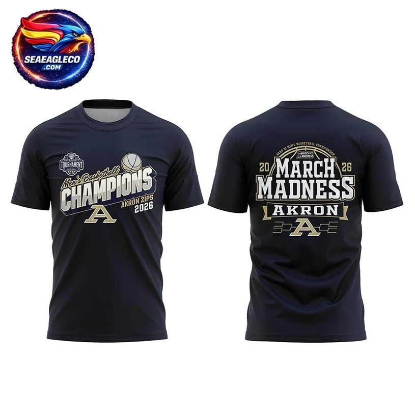 Akron Zips 2026 MAC Men's Basketball Tournament - Adult & Kids T-Shirts, Sweatshirts & Hoodies apparel design preview 1