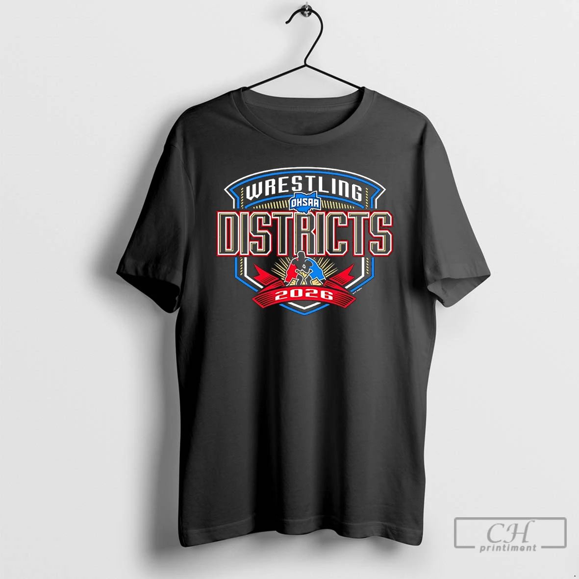 Classic 2026 Ohsaa Boys Wrestling Districts Logo - Adult & Kids T-Shirts, Sweatshirts & Hoodies apparel design preview 1
