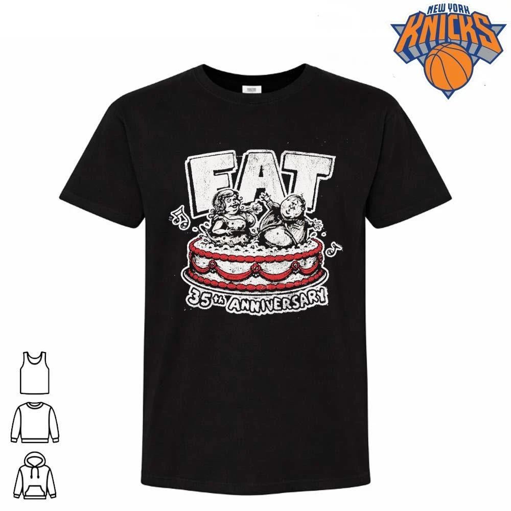 Fat 35th Anniversary Retro Cake Celebrating Cartoon - Adult & Kids T-Shirts, Sweatshirts & Hoodies apparel design preview 1