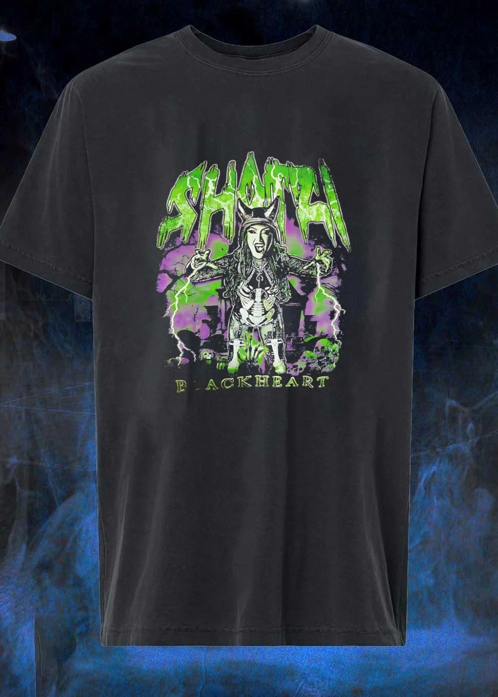 Shotzi Blackheart Shota Pose Menacingly Lightning - Adult & Kids T-Shirts, Sweatshirts & Hoodies apparel design preview 1