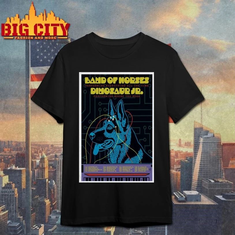 Dinosaur Jr. and Band of Horses Tour July 2026 Poster - Adult & Kids T-Shirts, Sweatshirts & Hoodies apparel design preview 1