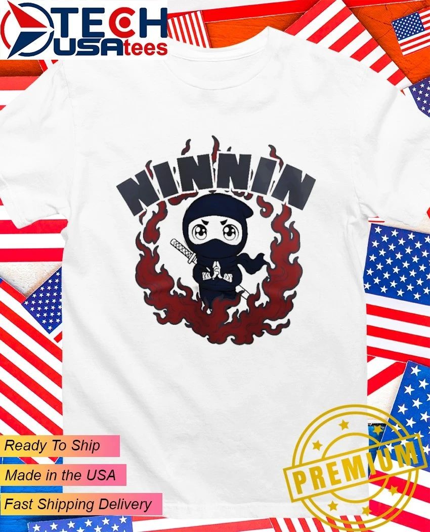 Ninin Ninja chibi flames - Adult & Kids T-Shirts, Sweatshirts & Hoodies apparel design preview 1