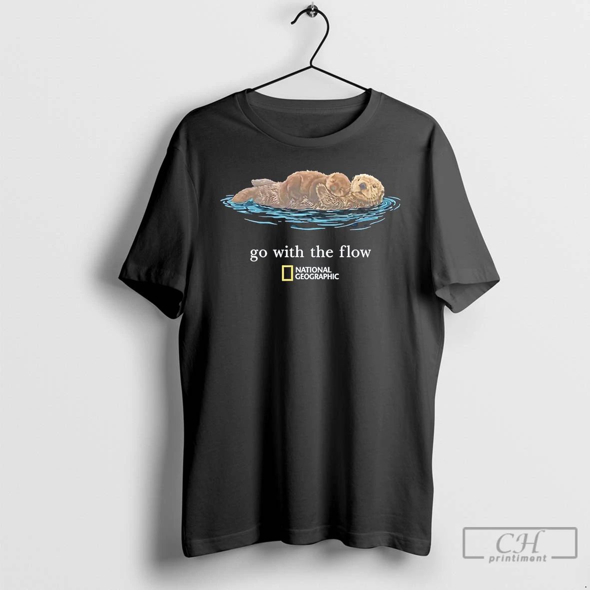 Classic Sea Otter Go With The Flow - Adult & Kids T-Shirts, Sweatshirts & Hoodies apparel design preview 1