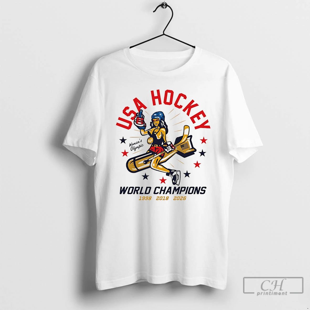 Classic Usa Hockey Womens Olympic World Champions 3 - Adult & Kids T-Shirts, Sweatshirts & Hoodies apparel design preview 1