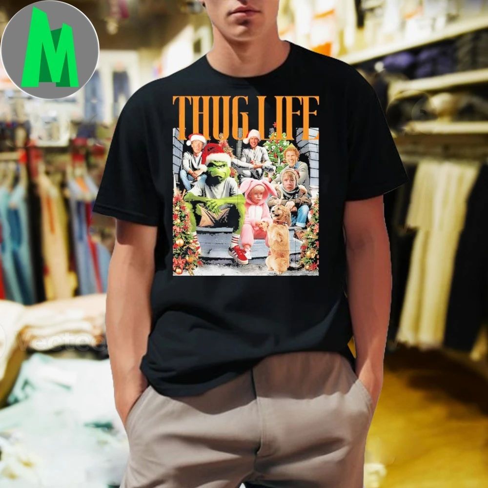 Thug Life Christmas Grinch Holiday - Adult & Kids T-Shirts, Sweatshirts & Hoodies apparel design preview 1
