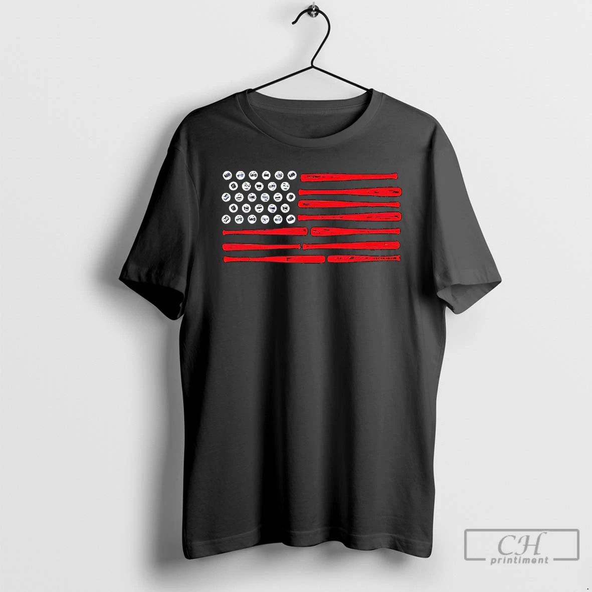 Classic Usa Baseball Flag - Adult & Kids T-Shirts, Sweatshirts & Hoodies apparel design preview 1