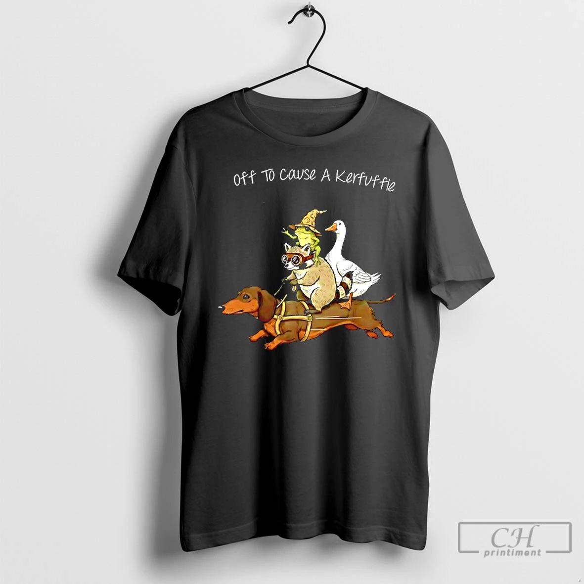 Classic Chaos Raccoon Goose Frog Wiener Dog Off To - Adult & Kids T-Shirts, Sweatshirts & Hoodies apparel design preview 1