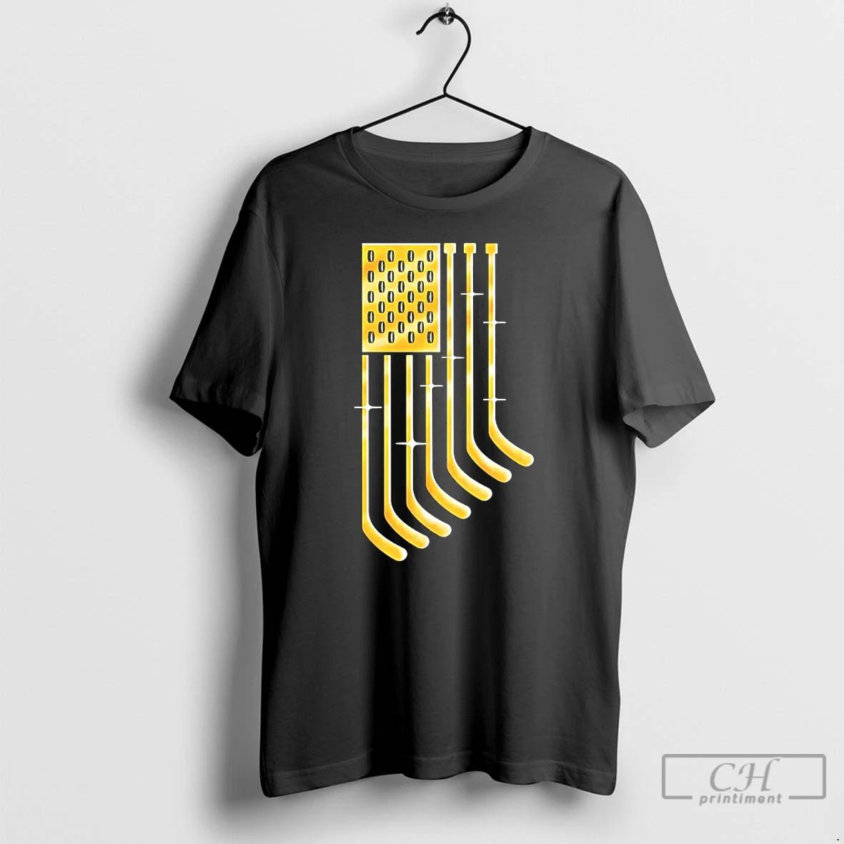 Classic Usa Hockey American Gold Flag - Adult & Kids T-Shirts, Sweatshirts & Hoodies apparel design preview 1