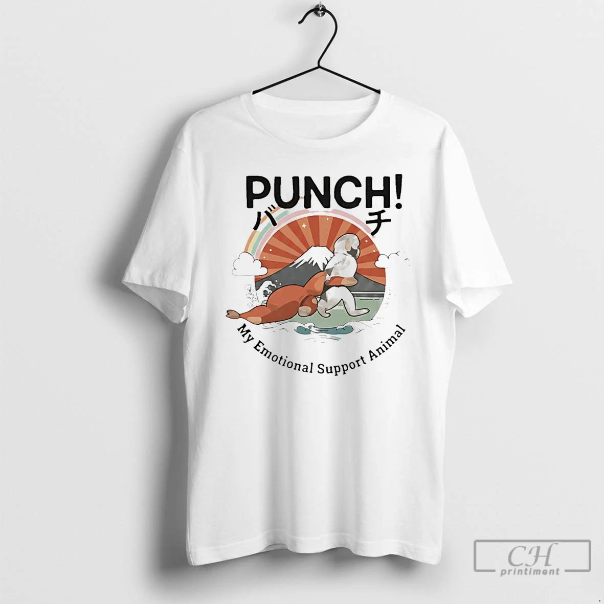 Classic Monkey Punch My Emotional Support Animal - Adult & Kids T-Shirts, Sweatshirts & Hoodies apparel design preview 1