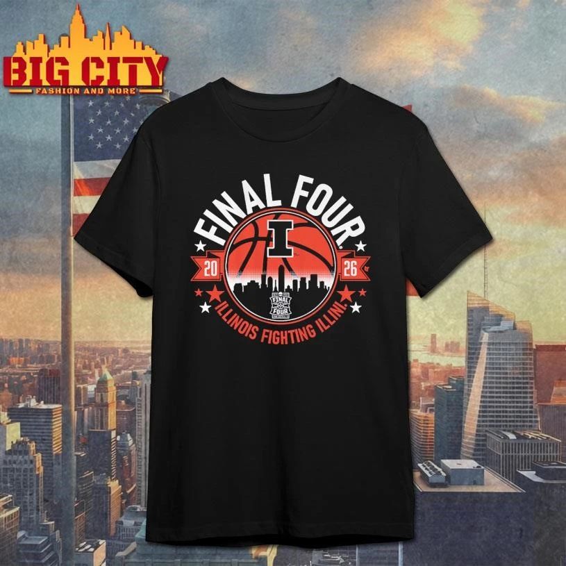 Illinois Fighting Illini MBB 2026 Final Four College - Adult & Kids T-Shirts, Sweatshirts & Hoodies apparel design preview 1