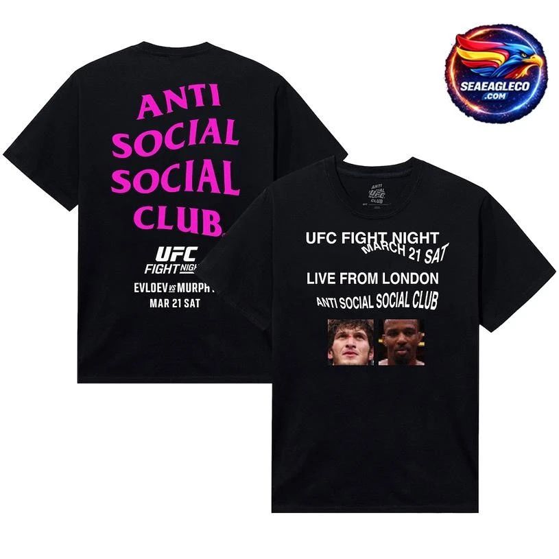 Anti Social Club x UFC Unisex UK Live Two Sided - Adult & Kids T-Shirts, Sweatshirts & Hoodies apparel design preview 1