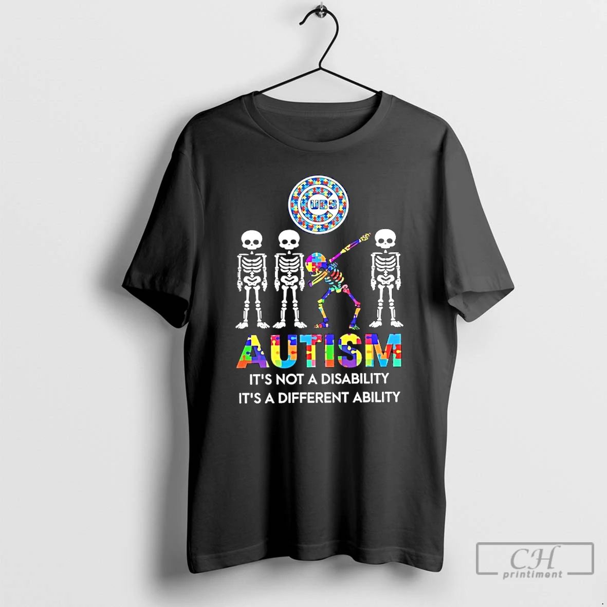 Classic Chicago Cubs Skeleton Autism Its Not A - Adult & Kids T-Shirts, Sweatshirts & Hoodies apparel design preview 1