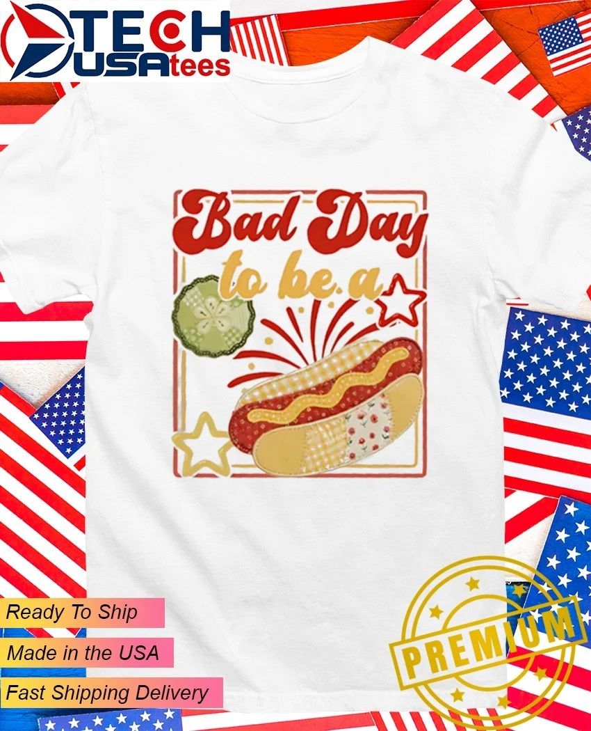 Bad day to be a hot dog 4th of July summer - Adult & Kids T-Shirts, Sweatshirts & Hoodies apparel design preview 1
