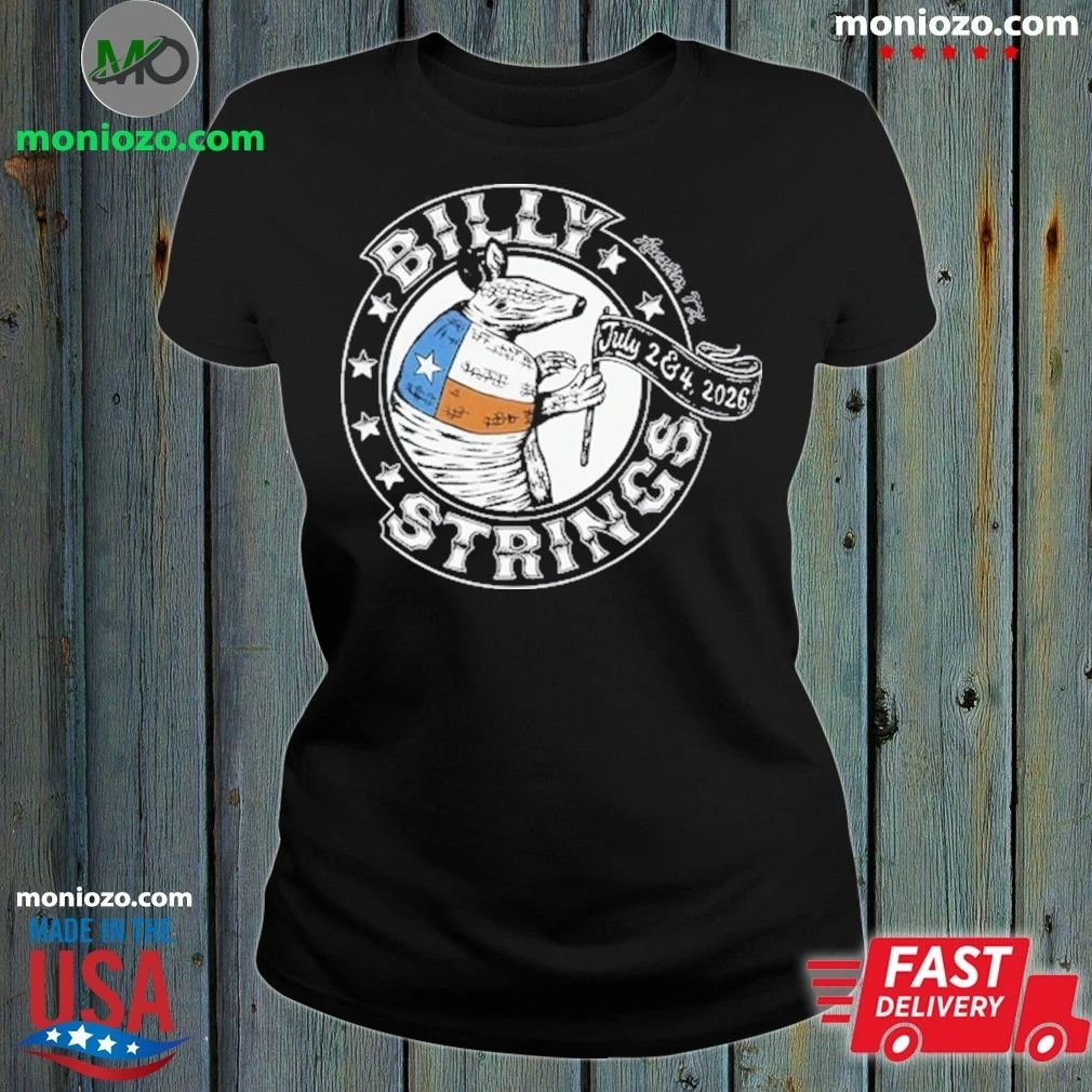 Billy Strings Jul 2-4 2026 Austin TX Armadillo - Adult & Kids T-Shirts, Sweatshirts & Hoodies apparel design preview 1