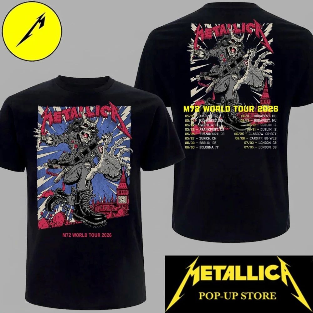 Metallica London Stadium 2026 Two-Sided Graphic - Adult & Kids T-Shirts, Sweatshirts & Hoodies apparel design preview 1