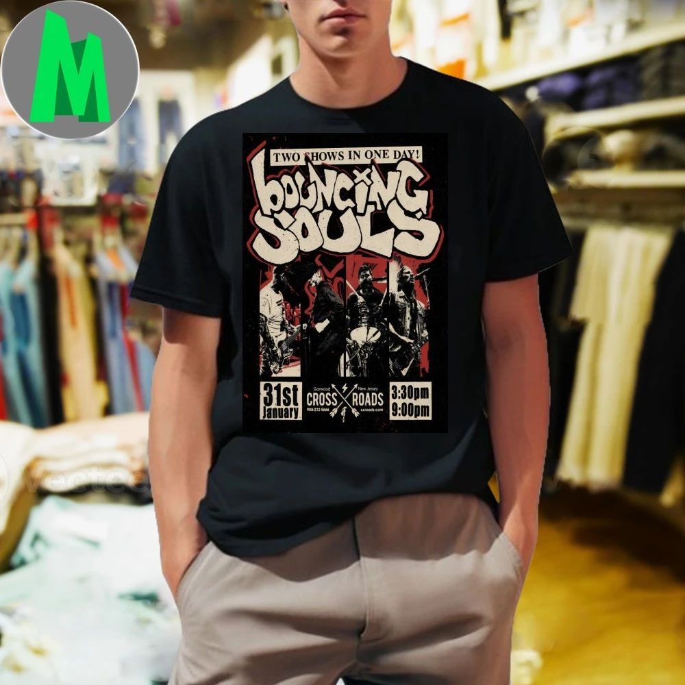 The Bouncing Souls Crossroads in Garwood NJ Jan 31 - Adult & Kids T-Shirts, Sweatshirts & Hoodies apparel design preview 1
