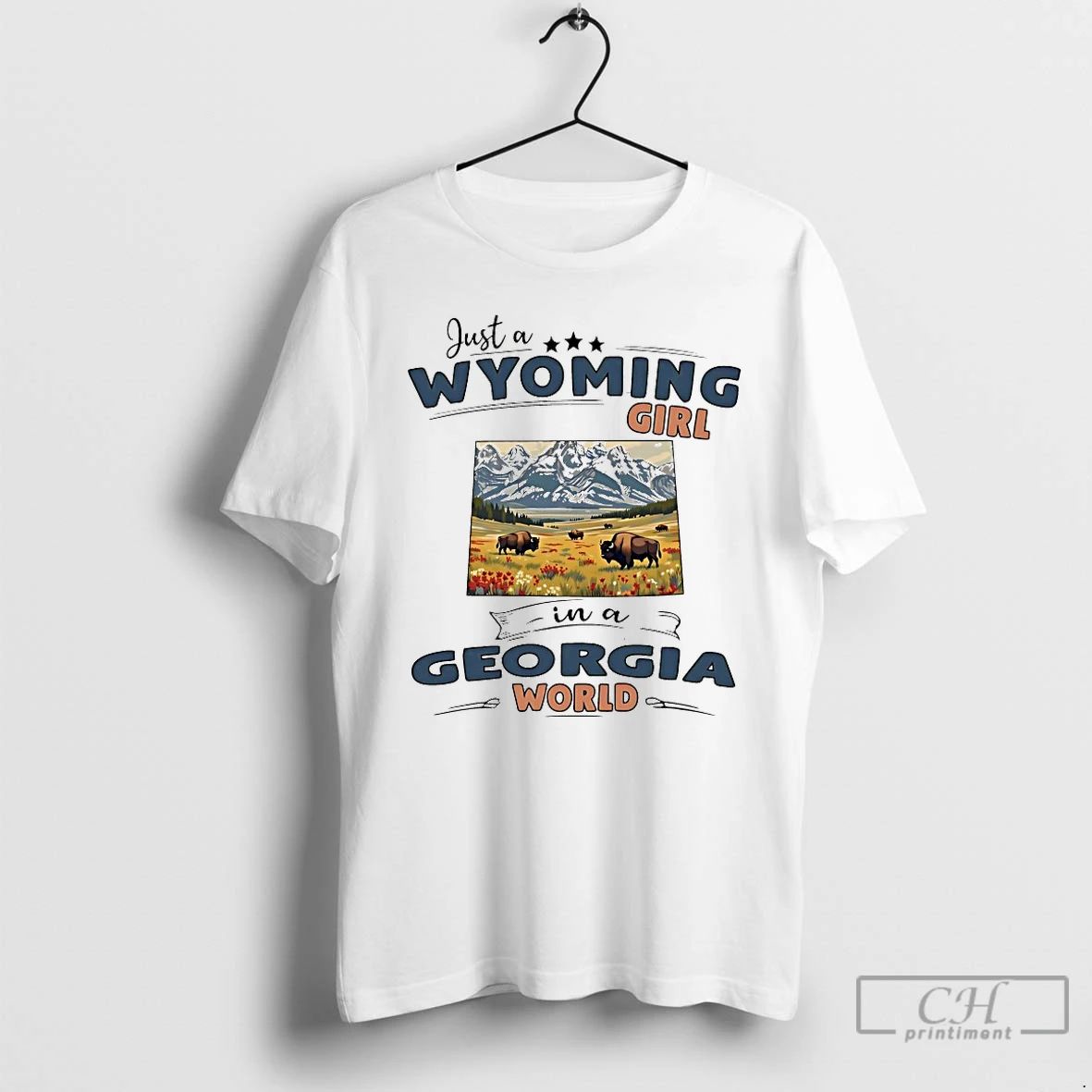 Classic Just A Wyoming Girl In Georgia World - Adult & Kids T-Shirts, Sweatshirts & Hoodies apparel design preview 1