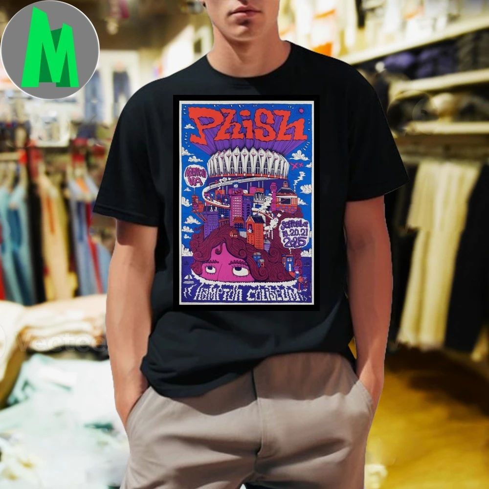 09.19.2025 Phish Hampton, VA Event Poster - Adult & Kids T-Shirts, Sweatshirts & Hoodies apparel design preview 1
