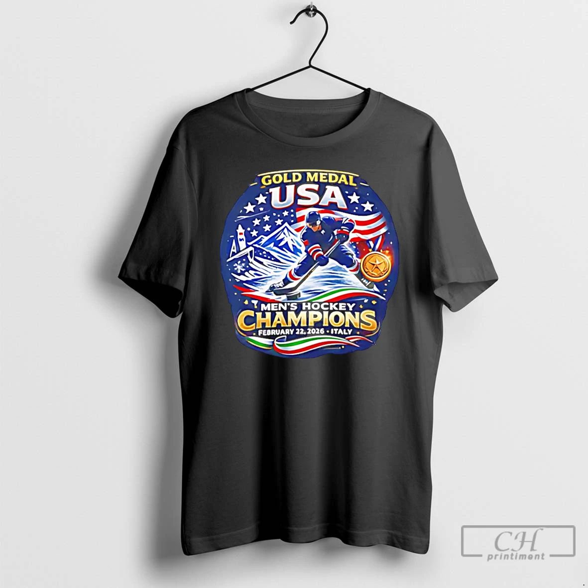 Classic Usa Mens Hockey Gold Medal Champions 2026 - Adult & Kids T-Shirts, Sweatshirts & Hoodies apparel design preview 1