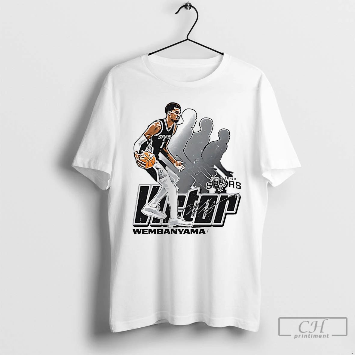 Classic Victor Wembanyama San Antonio Spurs Retro - Adult & Kids T-Shirts, Sweatshirts & Hoodies apparel design preview 1