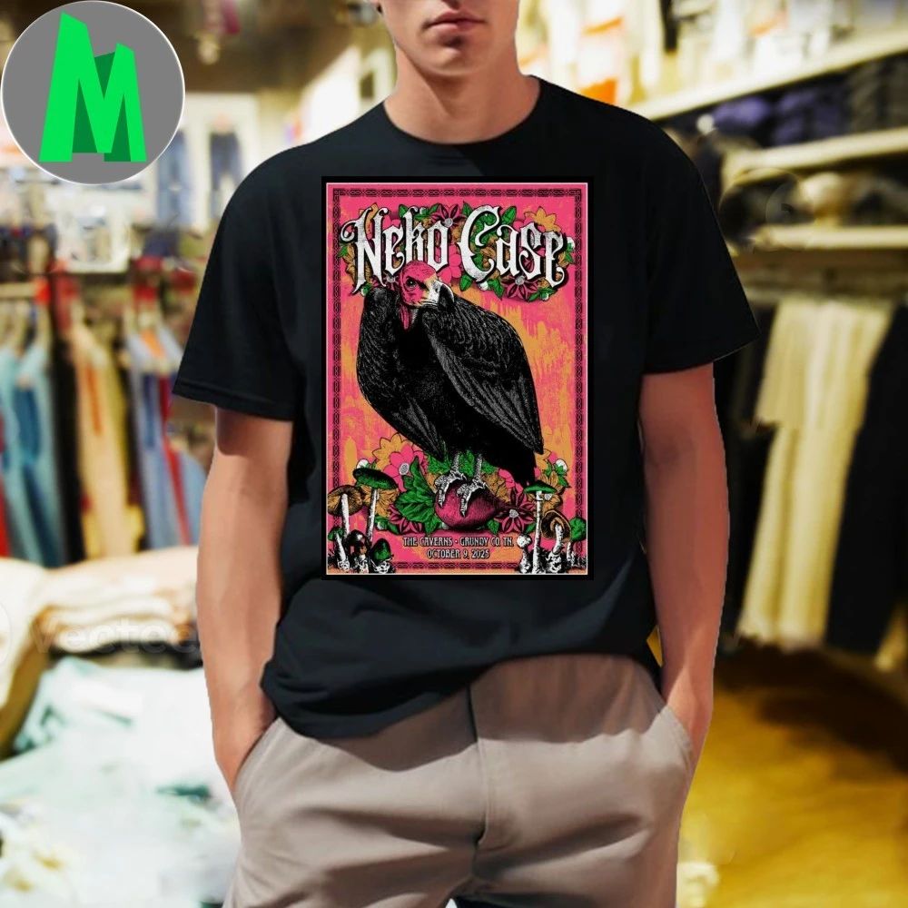 Neko Case Oct 9 2025 The Caverns Grundy CO TN Poster - Adult & Kids T-Shirts, Sweatshirts & Hoodies apparel design preview 1