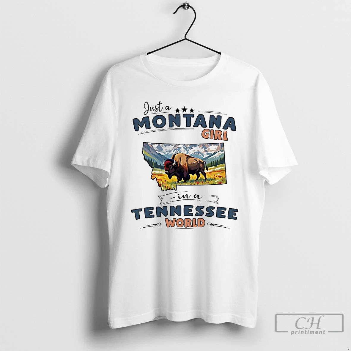 Classic Just A Montana Girl In Tennessee World - Adult & Kids T-Shirts, Sweatshirts & Hoodies apparel design preview 1