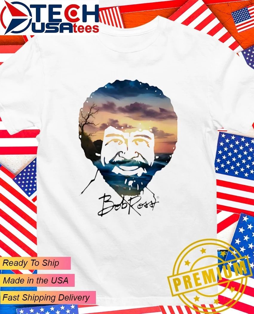 Bob Ross landscape face vintage - Adult & Kids T-Shirts, Sweatshirts & Hoodies apparel design preview 1